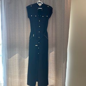 Micheal Kors Military Inspired Stretch Maxi Dress Black XS